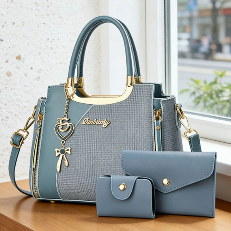 Women Bags Leather - Elegant Women's Handbag Set, Multi-Color Messenger