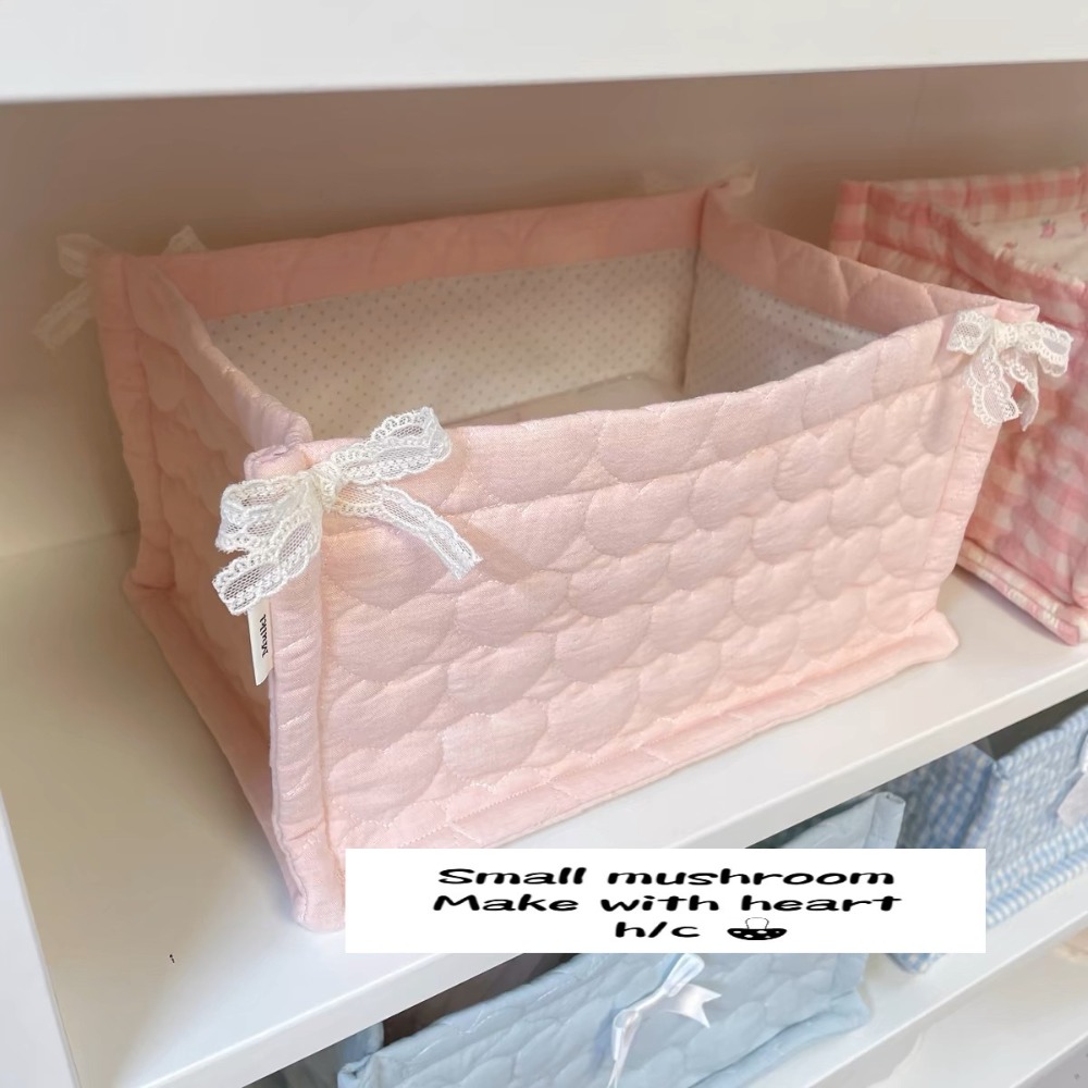 Basket Bag Wicker - Ins Square Storage Basket Flower Cotton