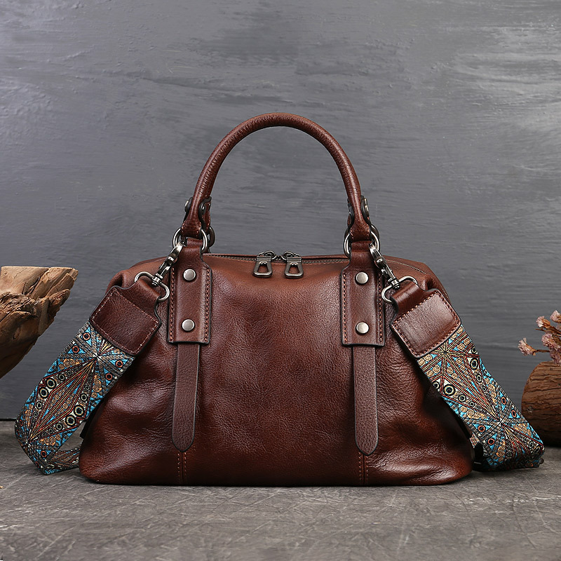 Doctor Bag Leather - Johnature Genuine Leather Casual Tote 2026