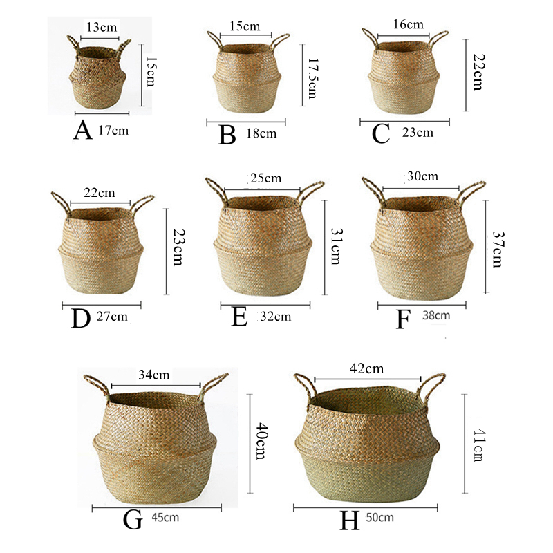Basket Bag Wicker - Zerolife Seaweed Wicker Basket Rattan Hanging