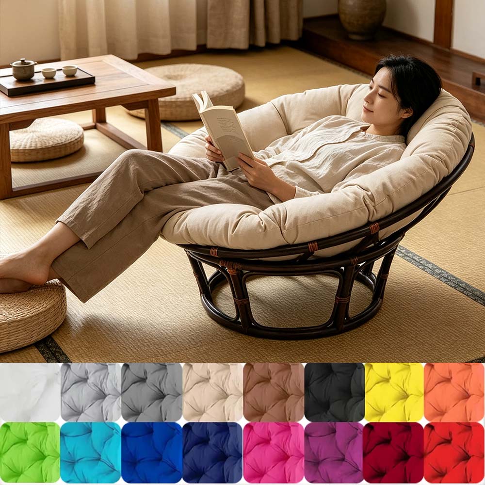 Basket Bag Wicker - Round Seat Cushion, Chair Padded Cushion