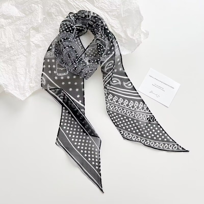 Women Bags Office - Vintage Printed Chiffon Scarf Women Elegant