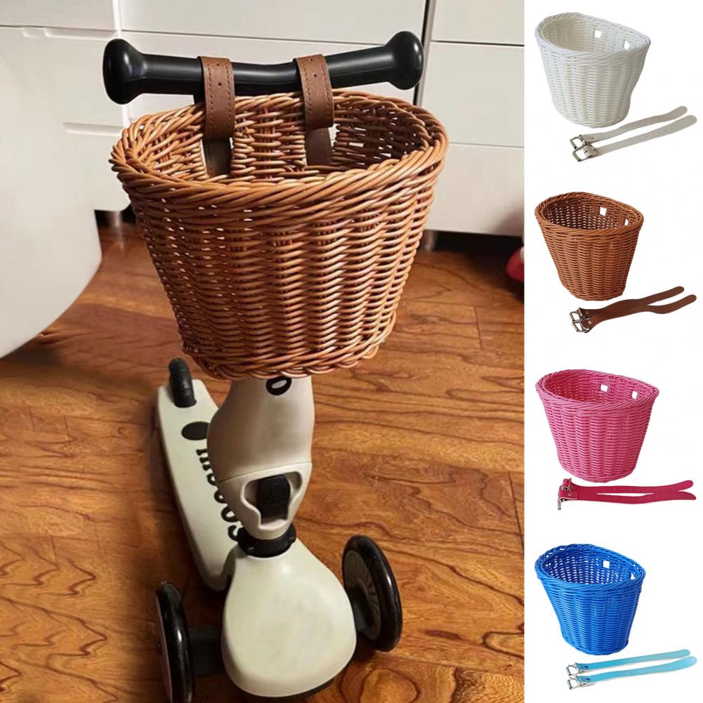Basket Bag Wicker - Bicycle Basket Rattan Woven Bike Storage