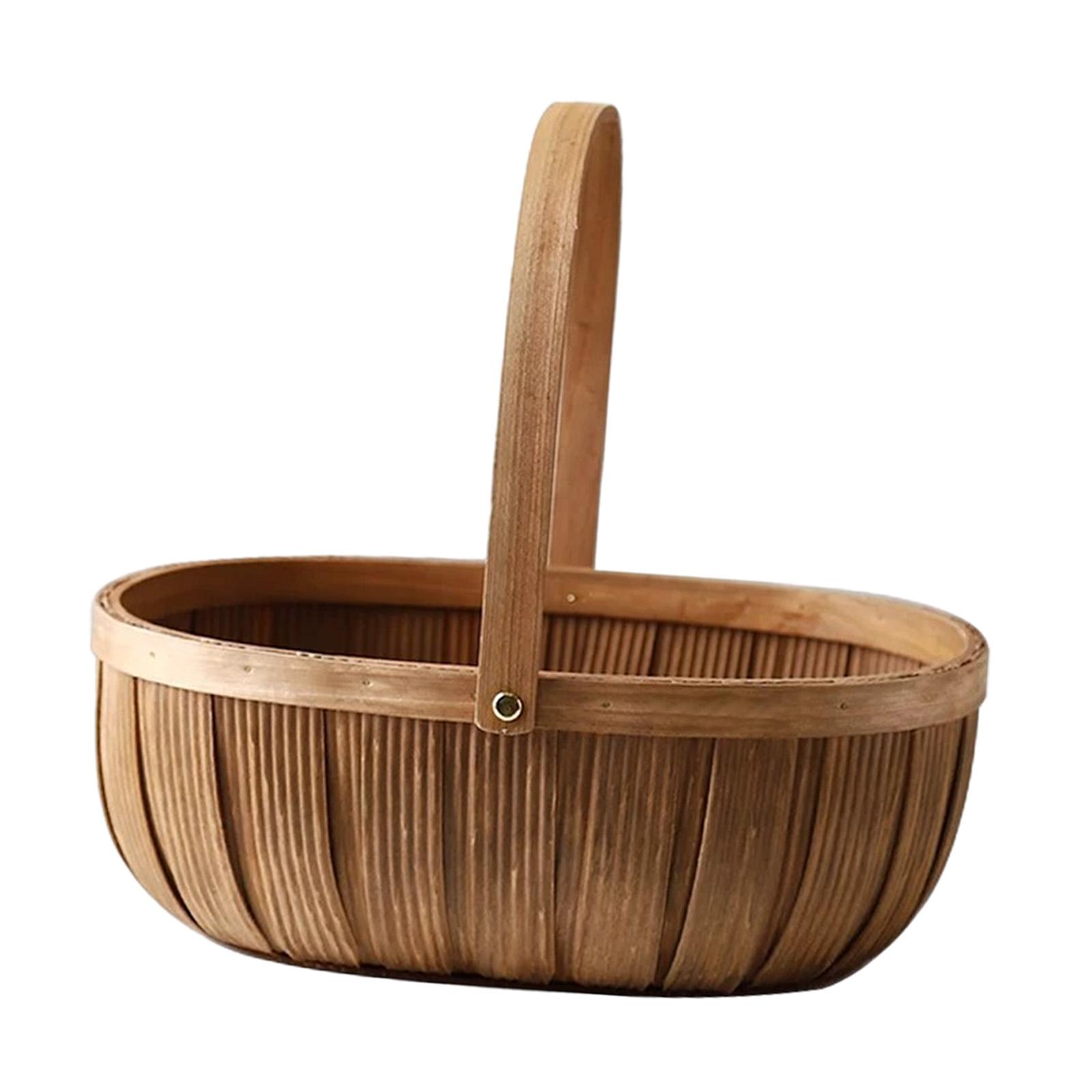 Wood Chip Picnic Basket with H - Basket Bag Wicker review and price