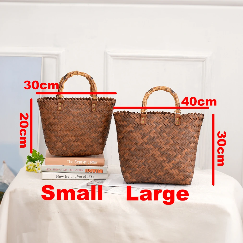 Vintage Bamboom Handle Rattan  - Basket Bag Wicker review and price