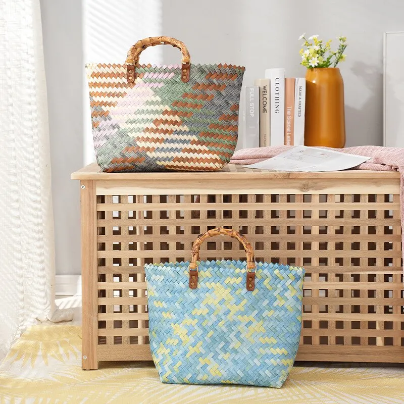 Vintage Bamboom Handle Rattan  - Basket Bag Wicker review and price