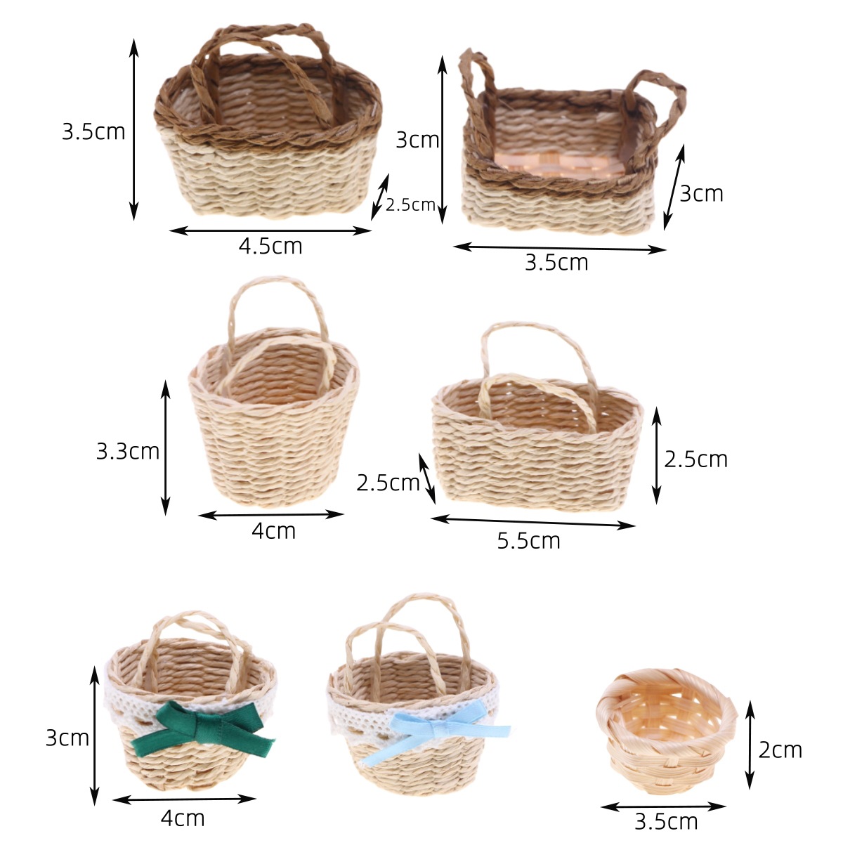 1Pc Dollhouse Handwoven Lafite - Basket Bag Wicker review and price