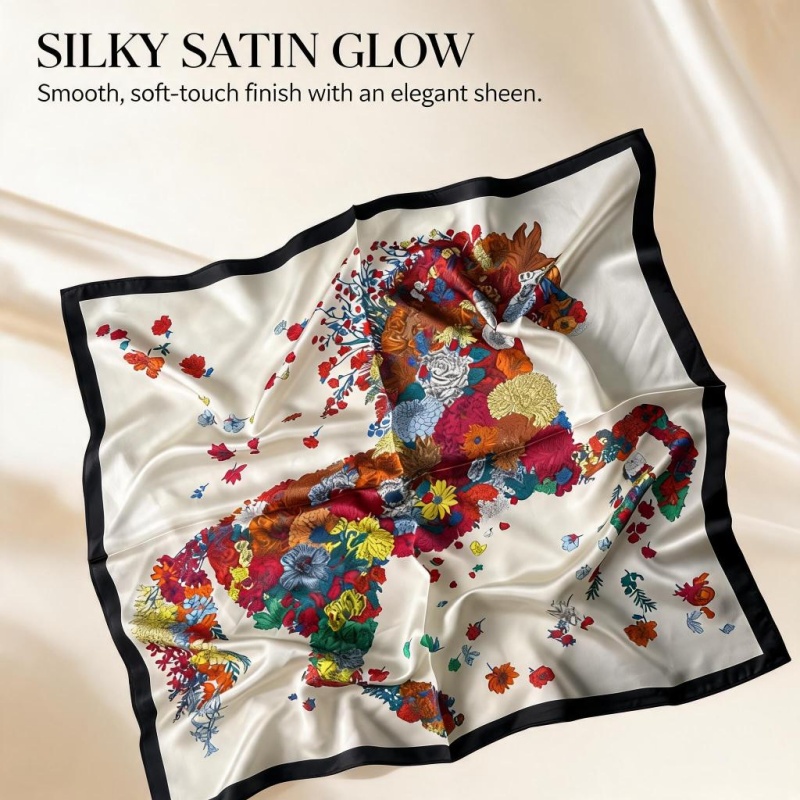 Women 65X65CM 100% Silk Square - Women Bags Office review and price