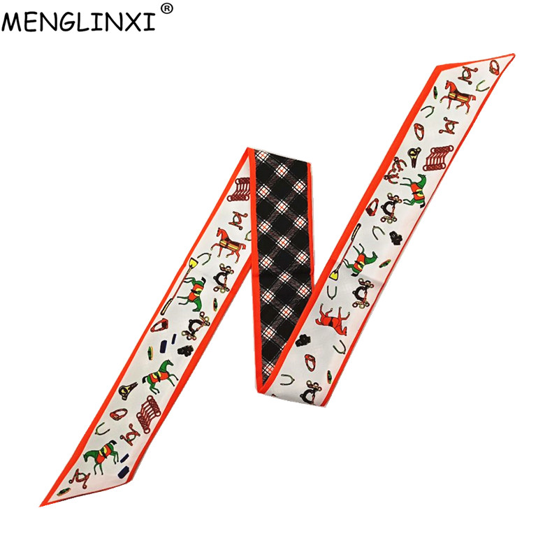 Horse Plaid Skinny Scarf Women - Women Bags Branded review and price