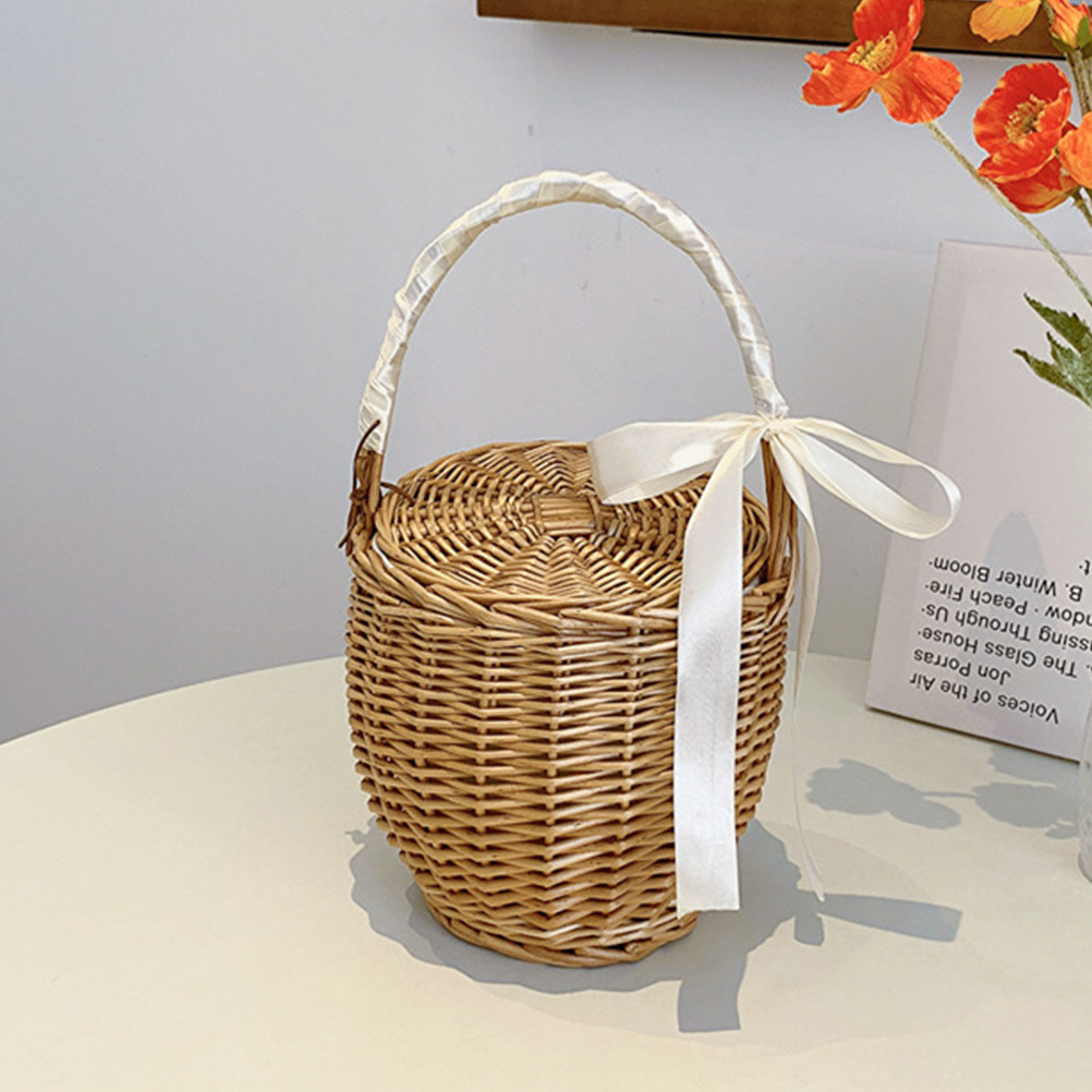 French Style Woven Handheld Pi - Basket Bag Wicker review and price