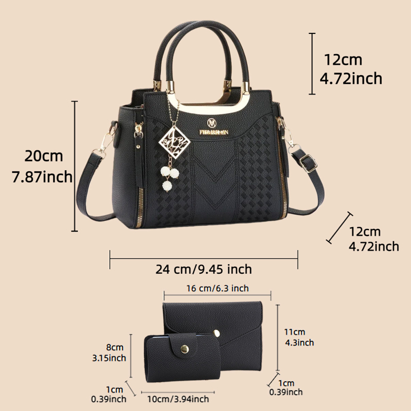 3-piece handbag set made of ly - Women Bags Leather review and price