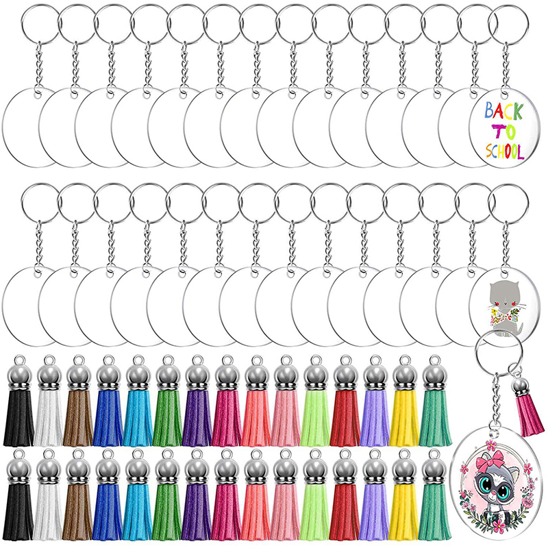 30Sets DIY Acrylic Clear Disc  - Circle Round Bag review and price
