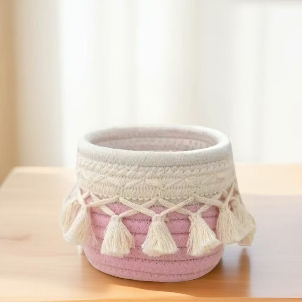 Tassels Desktop Storage Basket - Basket Bag Wicker review and price