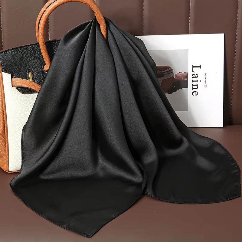 Luxury Solid Color Silk Square - Women Bags Office review and price
