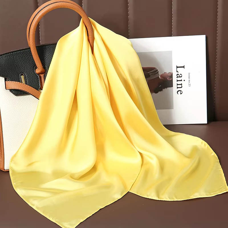 Luxury Solid Color Silk Square - Women Bags Office review and price