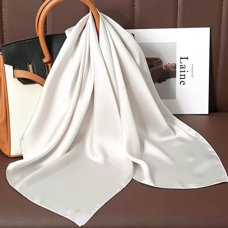 Luxury Solid Color Silk Square - Women Bags Office review and price