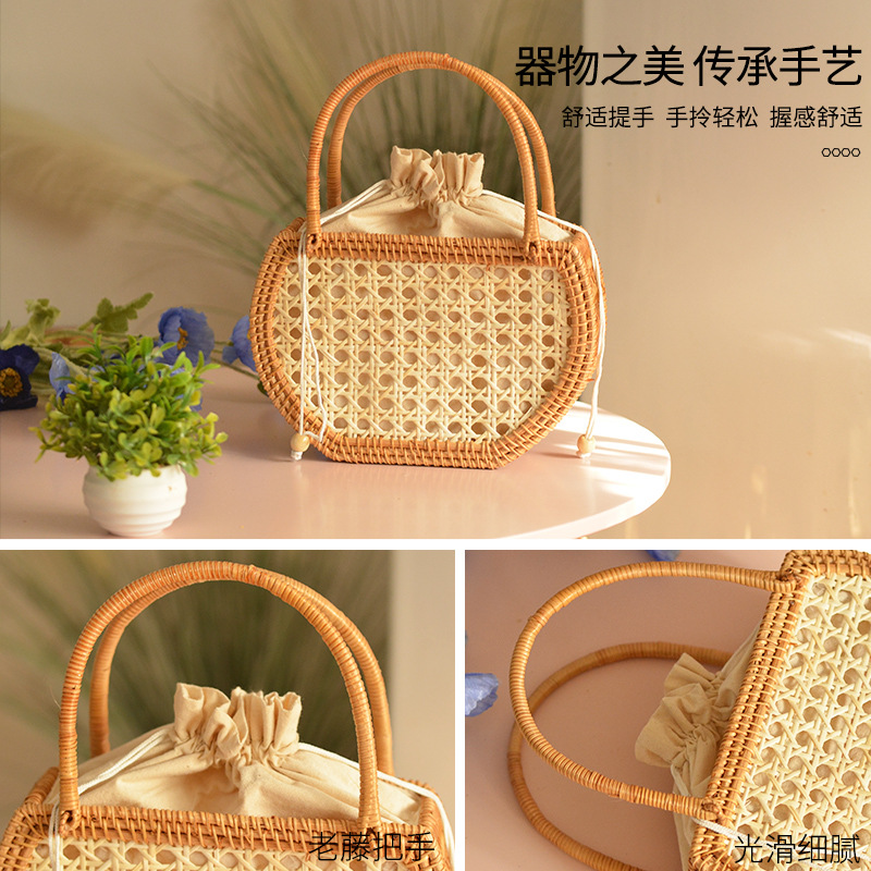 Casual Hollow Rattan Basket Ba - Basket Bag Wicker review and price
