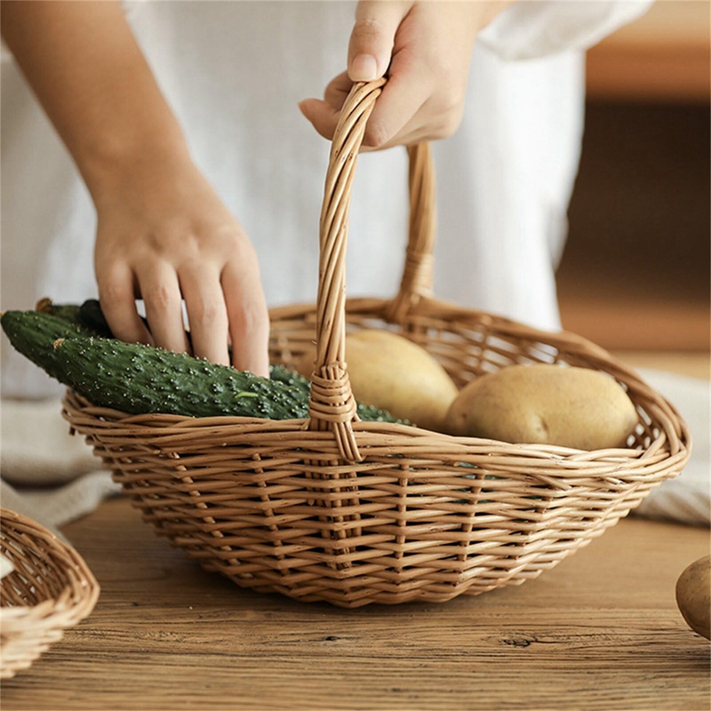 Wicker Storage Basket With Han - Basket Bag Wicker review and price