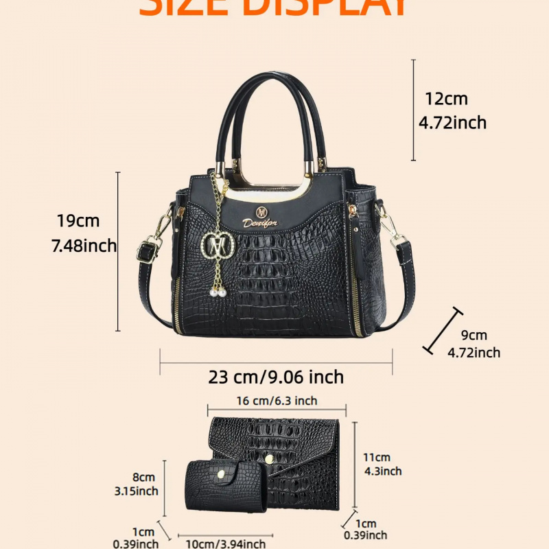 Women's Crocodile Texture Hand - Women Bags Leather review and price