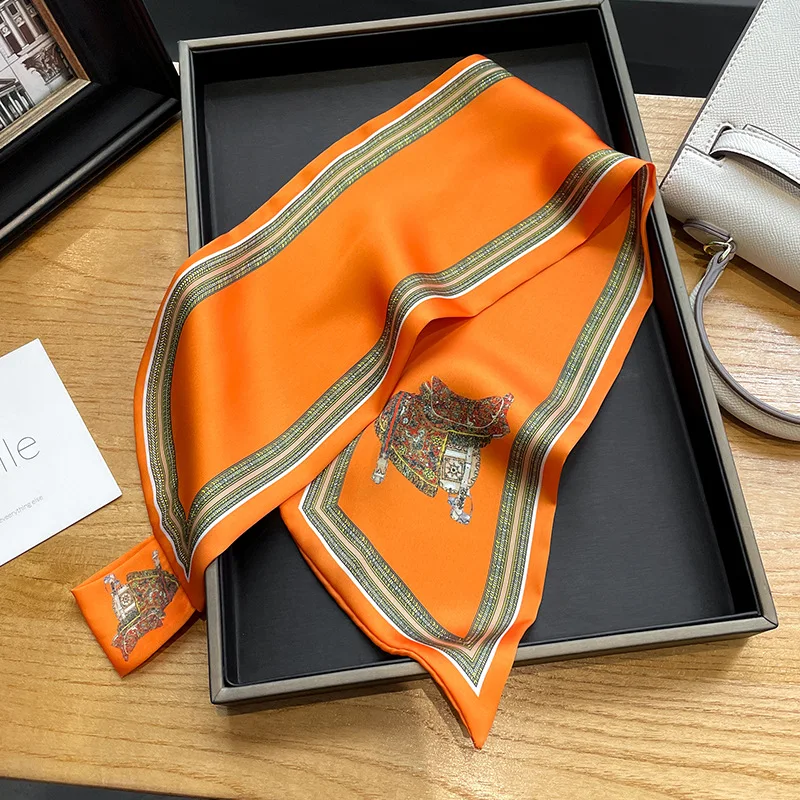 Retro Print Skinny Silk Scarfs - Women Bags Office review and price