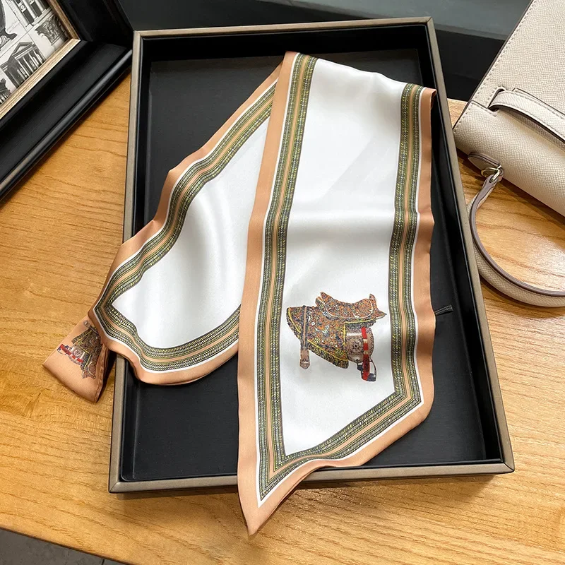 Retro Print Skinny Silk Scarfs - Women Bags Office review and price