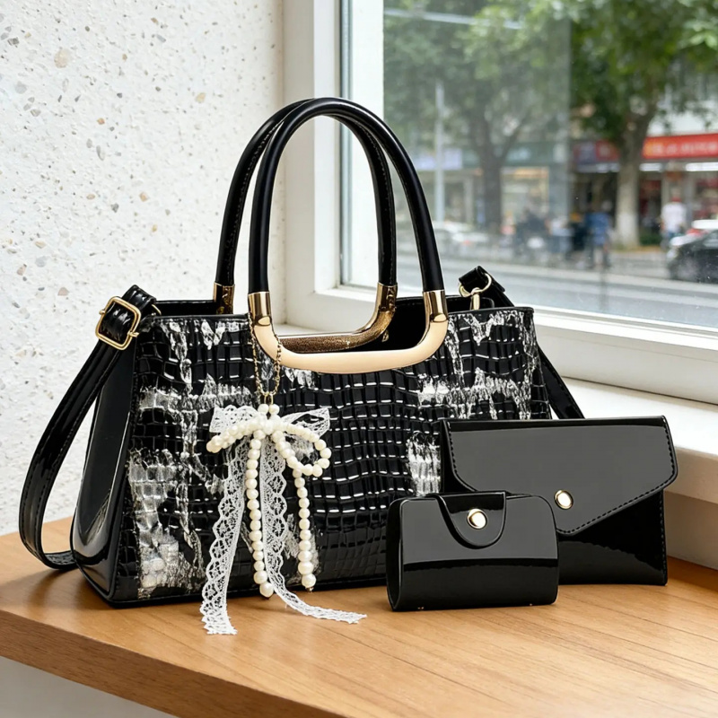 Women's Handbag Set, Crocodile - Women Bags Leather review and price