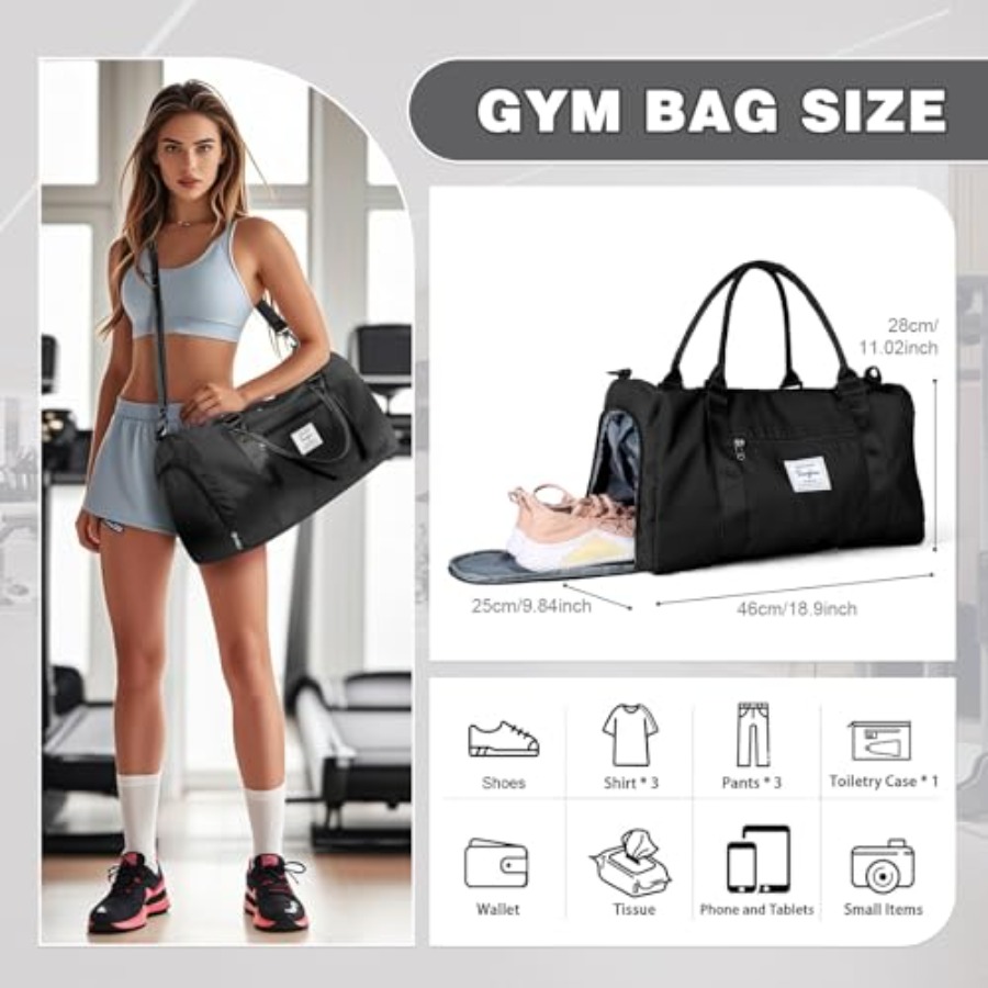 Small Black Sports Gym Duffel  - Women Bags Leather review and price