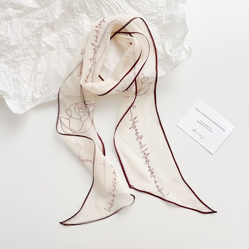 Vintage Printed Chiffon Scarf  - Women Bags Office review and price