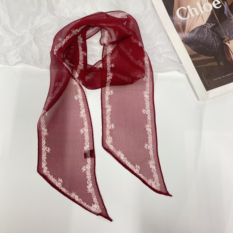 Vintage Printed Chiffon Scarf  - Women Bags Office review and price