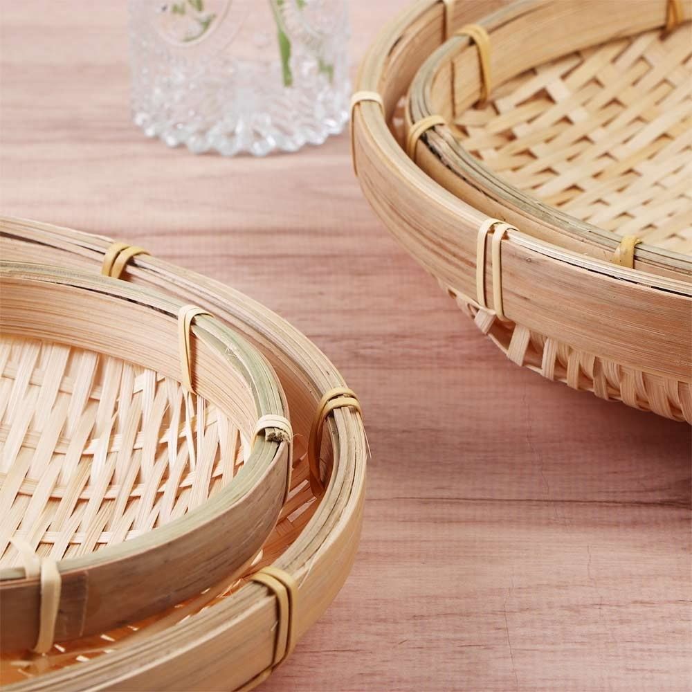 Handmade Woven Bamboo Tray Bam - Basket Bag Wicker review and price