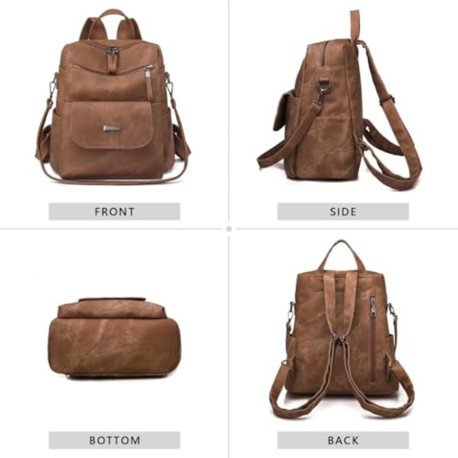 PU Leather Backpack Purse for  - Women Bags Leather review and price